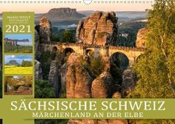 SÄCHSISCHE SCHWEIZ - Märchenland an der Elbe (Wandkalender 2021 DIN A3 quer)