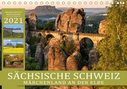 SÄCHSISCHE SCHWEIZ - Märchenland an der Elbe (Tischkalender 2021 DIN A5 quer)