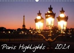 Paris Highlights Wandkalender 2021 DIN A3 quer (Wandkalender 2021 DIN A3 quer)