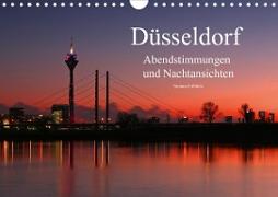 Düsseldorf Abendstimmungen und Nachtansichten (Wandkalender 2021 DIN A4 quer)