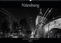 Nürnberg - Ansichten in schwarz und weiß (Wandkalender 2021 DIN A2 quer)