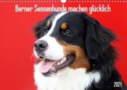 Berner Sennenhunde machen glücklich (Wandkalender 2021 DIN A3 quer)