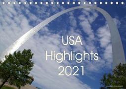 USA Highlights 2021 (Tischkalender 2021 DIN A5 quer)