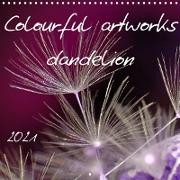 Colourful artworks dandelion (Wall Calendar 2021 300 × 300 mm Square)