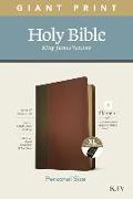 KJV Personal Size Giant Print Bible, Filament Enabled Edition (Leatherlike, Brown/Mahogany, Indexed)