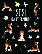 Dog Yoga Planner 2021: Large Funny Animal Agenda Meditation Puppy Yoga Organizer: January - December (12 Months) For Work, Appointments, Coll
