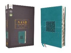 NASB, Thinline Bible, Leathersoft, Teal, Red Letter, 2020 Text, Thumb Indexed, Comfort Print