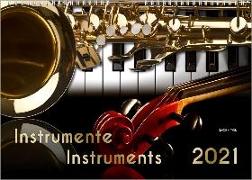 Musikinstrumente, ein Musik-Kalender 2021, DIN A3