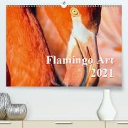 Flamingo Art 2021 UK-Version (Premium, hochwertiger DIN A2 Wandkalender 2021, Kunstdruck in Hochglanz)