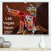 Las Vegas Neon 2021 / UK-Version (Premium, hochwertiger DIN A2 Wandkalender 2021, Kunstdruck in Hochglanz)