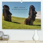 MOAI - steinerne Wächter der Osterinsel (Premium, hochwertiger DIN A2 Wandkalender 2021, Kunstdruck in Hochglanz)
