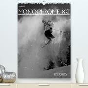 Monochrome Ski (Premium, hochwertiger DIN A2 Wandkalender 2021, Kunstdruck in Hochglanz)