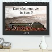 Dampflokomotiven in Spur N (Premium, hochwertiger DIN A2 Wandkalender 2021, Kunstdruck in Hochglanz)