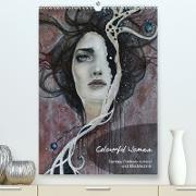 Colourful Women - Fantasy-Frauenportraits in Acryl und Mischtechnik (Premium, hochwertiger DIN A2 Wandkalender 2021, Kunstdruck in Hochglanz)
