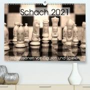 Schach 2021. Impressionen von Figuren und Spielen (Premium, hochwertiger DIN A2 Wandkalender 2021, Kunstdruck in Hochglanz)