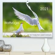 Wattvögel an der Friesischen IJsselmeerküste (Premium, hochwertiger DIN A2 Wandkalender 2021, Kunstdruck in Hochglanz)