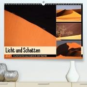 Licht und Schatten - Kunstwerke aus Sand in der Namib (Premium, hochwertiger DIN A2 Wandkalender 2021, Kunstdruck in Hochglanz)