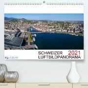 Schweizer Luftbildpanorama 2021CH-Version (Premium, hochwertiger DIN A2 Wandkalender 2021, Kunstdruck in Hochglanz)
