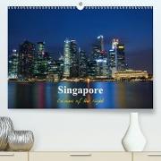 Singapore - Colours of the Night / UK Version (Premium, hochwertiger DIN A2 Wandkalender 2021, Kunstdruck in Hochglanz)