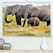 Éléphants en Afrique (Premium, hochwertiger DIN A2 Wandkalender 2021, Kunstdruck in Hochglanz)