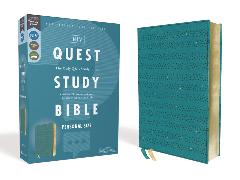 Niv, Quest Study Bible, Personal Size, Leathersoft, Teal, Comfort Print: The Only Q and A Study Bible