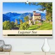 Luganer See - Zwischen Schweizer und Italienischen Alpen (Premium, hochwertiger DIN A2 Wandkalender 2021, Kunstdruck in Hochglanz)