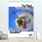 Tiny Planet Düsseldorf (Premium, hochwertiger DIN A2 Wandkalender 2021, Kunstdruck in Hochglanz)
