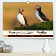 Papageitaucher - Puffins (Premium, hochwertiger DIN A2 Wandkalender 2021, Kunstdruck in Hochglanz)