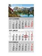 Dreimonatskalender 2021 24x45cm grau/rot Landschaft 951-0011