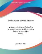 Deficiencies In Our History