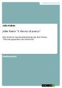 John Rawls "A theory of justice"