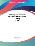 Reading List On History Of Latter Half Of Fifteenth Century (1898)