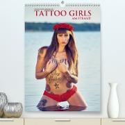 TATTOO GIRLS AM STRAND (Premium, hochwertiger DIN A2 Wandkalender 2021, Kunstdruck in Hochglanz)