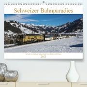 Schweizer Bahnparadies 2021 (Premium, hochwertiger DIN A2 Wandkalender 2021, Kunstdruck in Hochglanz)