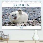 Robben - Lustige Bewohner Helgolands (Premium, hochwertiger DIN A2 Wandkalender 2021, Kunstdruck in Hochglanz)