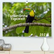 Farbenfrohe Vogelwelt (Premium, hochwertiger DIN A2 Wandkalender 2021, Kunstdruck in Hochglanz)