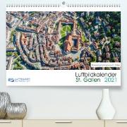 Luftbildkalender St. Gallen 2021CH-Version (Premium, hochwertiger DIN A2 Wandkalender 2021, Kunstdruck in Hochglanz)