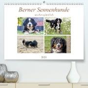 Berner Sennenhunde machen glücklich (Premium, hochwertiger DIN A2 Wandkalender 2021, Kunstdruck in Hochglanz)