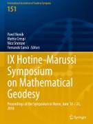 IX Hotine-Marussi Symposium on Mathematical Geodesy