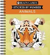 Brain Games - Sticker by Number: Animals - 2 Books in 1 (42 Images to Sticker)