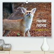 Freche Füchse - lustige Sprüche (Premium, hochwertiger DIN A2 Wandkalender 2021, Kunstdruck in Hochglanz)