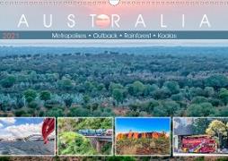 Australia - Metropolises . Outback . Rainforest . Koalas (Wall Calendar 2021 DIN A3 Landscape)