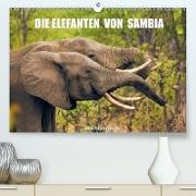Die Elefanten von Sambia (Premium, hochwertiger DIN A2 Wandkalender 2021, Kunstdruck in Hochglanz)