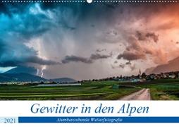 Gewitter in den AlpenAT-Version (Wandkalender 2021 DIN A2 quer)