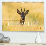 Rehwild 2021 (Premium, hochwertiger DIN A2 Wandkalender 2021, Kunstdruck in Hochglanz)