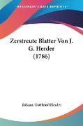 Zerstreute Blatter Von J. G. Herder (1786)