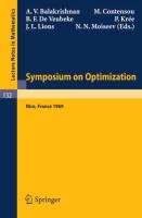 Symposium on Optimization