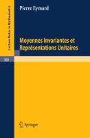 Moyennes Invariantes et Representations Unitaires