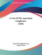 A List Of The Australian Longicorns (1868)