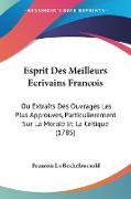 Esprit Des Meilleurs Ecrivains Francois